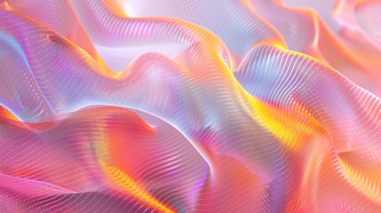 Poster - A vibrant and flowing abstract background featuring soft waves of color in delicate gradients, perfect for creative projects.