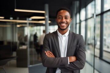 Portrait of a smiling young businessman in office