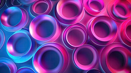 Poster - Vibrant abstract background featuring circular shapes in shades of pink and blue, perfect for modern design projects.