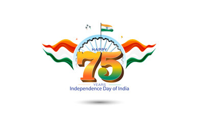 Poster - 75 years of India independece day logo.