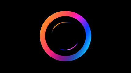 Sticker - Abstract Circle Design With Gradient Colors.