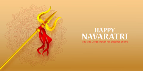 Wall Mural - Vector illustration of Happy Navratri social media feed template