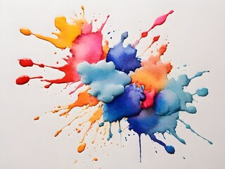 Wall Mural - watercolor stain with paint splatter