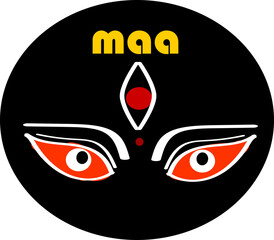 Poster - Hindu Lord Maa Durga Face Vector Image