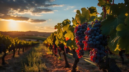 Poster - Vineyard Sunset