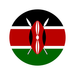 Wall Mural - Round Kenya flag icon