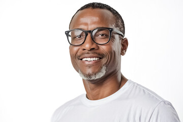 Canvas Print - Portrait of a Smiling Black Man with Glasses