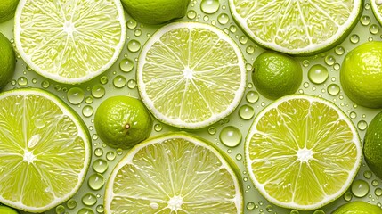 Wall Mural - lime slices background