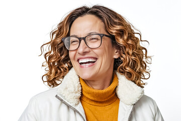 Wall Mural - Portrait of a cheerful woman laughing