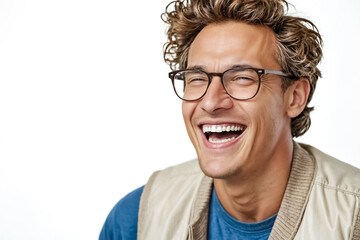 Poster - Man Laughing With Glasses On