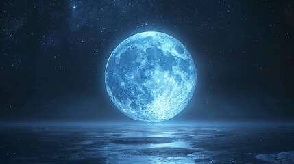Poster - Transparent background, chroma key, 4K video, blue moon