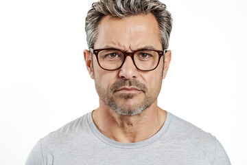 Poster - Skeptical Man with Glasses