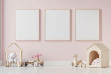 Poster - A mockup of three posters in the game child room 3D