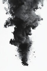 Aufkleber - Black smoke or dust on a white background. Use for composing hot tea, cigarettes, or anything else that involves smoking.