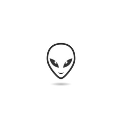 Poster - Extraterrestrial alien face or head icon with shadow