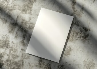Poster - An A4 blank paper sheet mockup on a 3D model of concrete