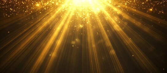 Fototapete - Abstract glitter lights with gold and black hues. Defocused