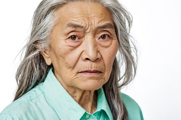 Sticker - Portrait of a Senior Woman with Gray Hair