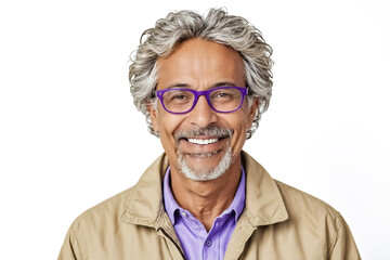 Canvas Print - Portrait of a smiling man wearing purple glasses