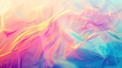 Poster - A vibrant abstract background showcasing smooth waves of pastel colors blending harmoniously, perfect for artistic projects and designs.