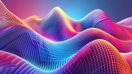 Poster - Stunning abstract waves with vibrant colors and intricate patterns, creating a dynamic visual experience of fluid motion.