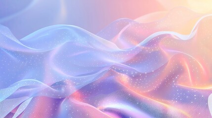 Poster - Soft and ethereal fabric waves in pastel colors create a dreamy and tranquil atmosphere, ideal for backgrounds and abstract designs.