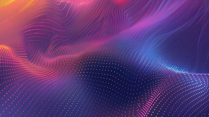 Poster - Vibrant abstract wave pattern with luminous colors and dynamic shapes, ideal for backgrounds, designs, and digital projects.