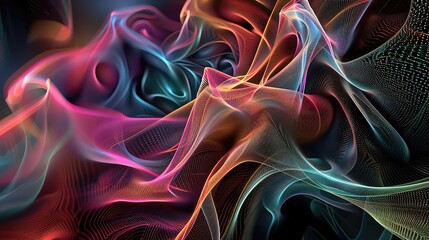 Poster - A vibrant swirl of colors and light, showcasing abstract fluid shapes that flow and intertwine, creating a mesmerizing visual effect.