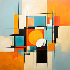 abstract painting with geometric shape