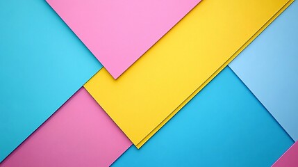 Poster - Flat lay composition of detailed geometric patterns in soft pastel colors arranged to form an abstract and minimalist design Stock Photo with copy space