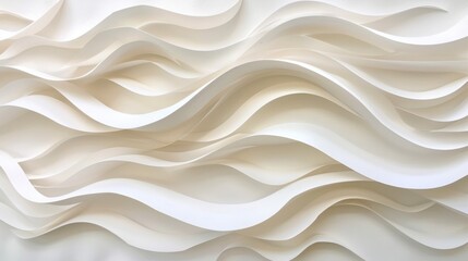 Poster - The image is a white and black abstract painting of a wave