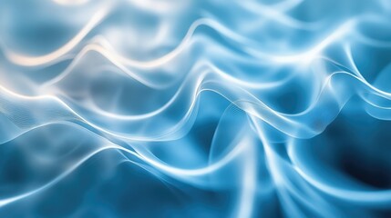Poster - abstract 3d background with soft wavy lines and light reflections, fluid digital art