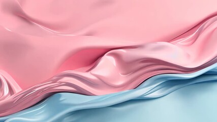 Wall Mural - Abstract flowing silk fabric in pink and blue colors, organic wavy shapes. Artistic background concept