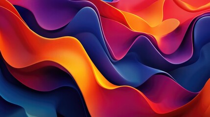 Poster - Colorful 3D abstract background with overlapping shapes and dynamic lighting, vibrant design