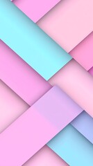 Poster - Detailed abstract design with minimal geometric shapes arranged in a flat lay style featuring a pastel color palette for a modern aesthetic Stock Photo with copy space