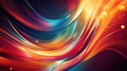 Poster - Dynamic 3D background with swirling colorful lines and light effects, lively and energetic design