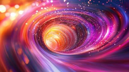 Poster - Dynamic 3D background with swirling colorful lines and light effects, lively and energetic design