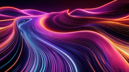 Poster - Dynamic 3D background with swirling colorful lines and light effects, lively and energetic design