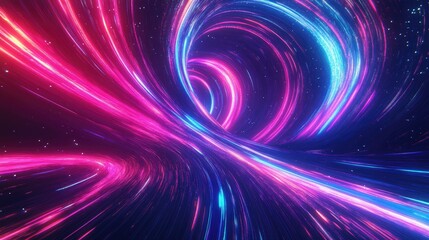 Poster - Dynamic 3D background with swirling colorful lines and light effects, lively and energetic design