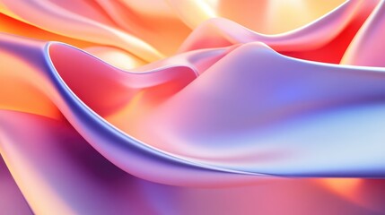 Poster - dynamic 3d background with swirling fabric and light reflections, energetic textile design