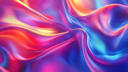 Poster - dynamic 3d background with swirling fabric ribbons and light effects, energetic textile art