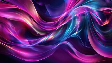 Poster - dynamic 3d background with swirling fabric ribbons and light effects, energetic textile art