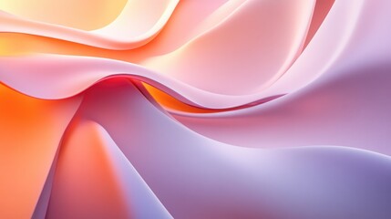Poster - Elegant 3D abstract background with soft gradients and curved lines, minimalistic design
