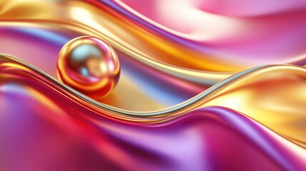 Poster - Elegant 3D background with gold accents and bright colors, luxurious and sophisticated design