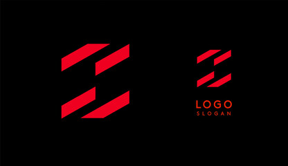 Aufkleber - Abstract red geometric letter Z with parallel lines. Stripes modern logotype concept, futuristic design for an innovative company, minimalist sporty and technological power style. Vector illustration