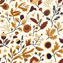 Canvas Print - A pattern featuring golden autumn bliss