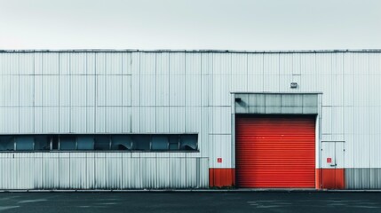 Aufkleber - A large white building with a red door