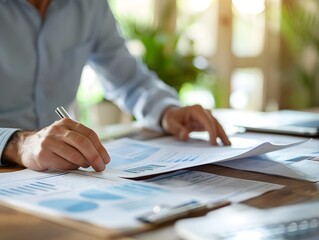 Poster - Insurance Agent Explaining Policy to Clients in Modern Office Environment