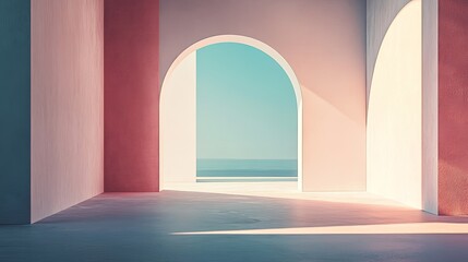 Poster - Minimalist background with a single focal point, surrounded by negative space for a clean look