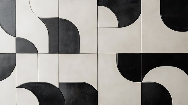 Modern minimalist tile pattern with simple, clean lines and monochromatic colors